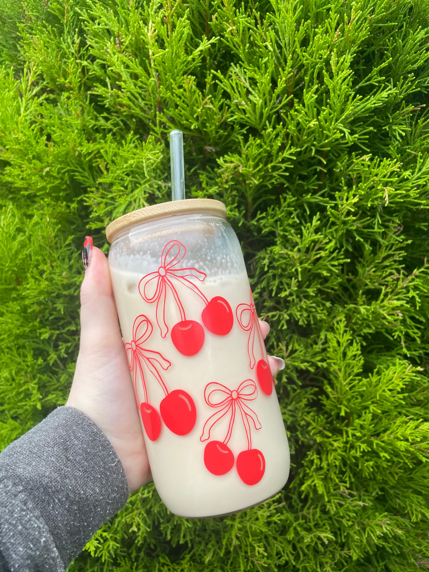 Cute bow cherry cup/tumbler