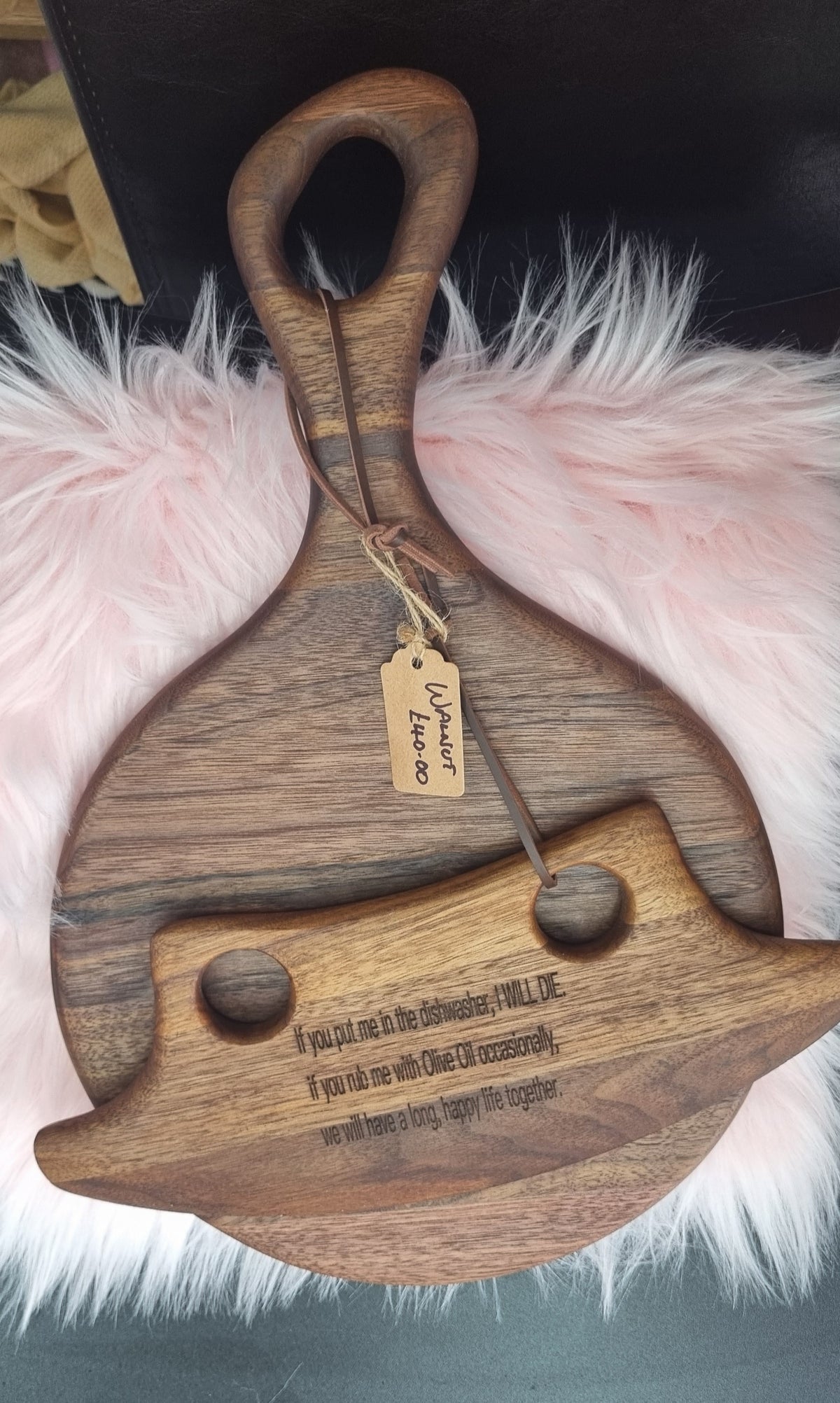 Pizza Night Wooden Serving Board with Pizza Cutter – £40