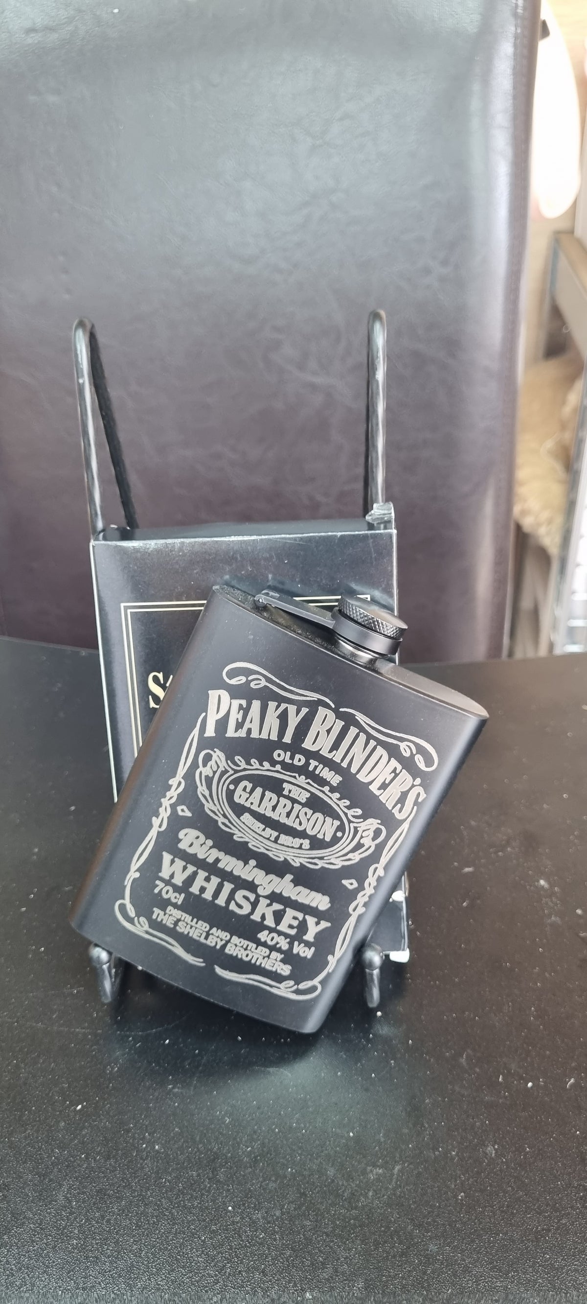 🥃 Peaky Blinders Style Engraved Hip Flask