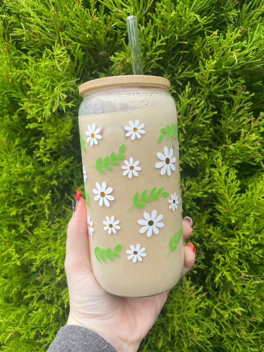 Flower glass cup/tumbler