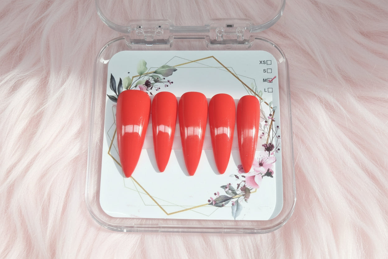 Long red stilettos