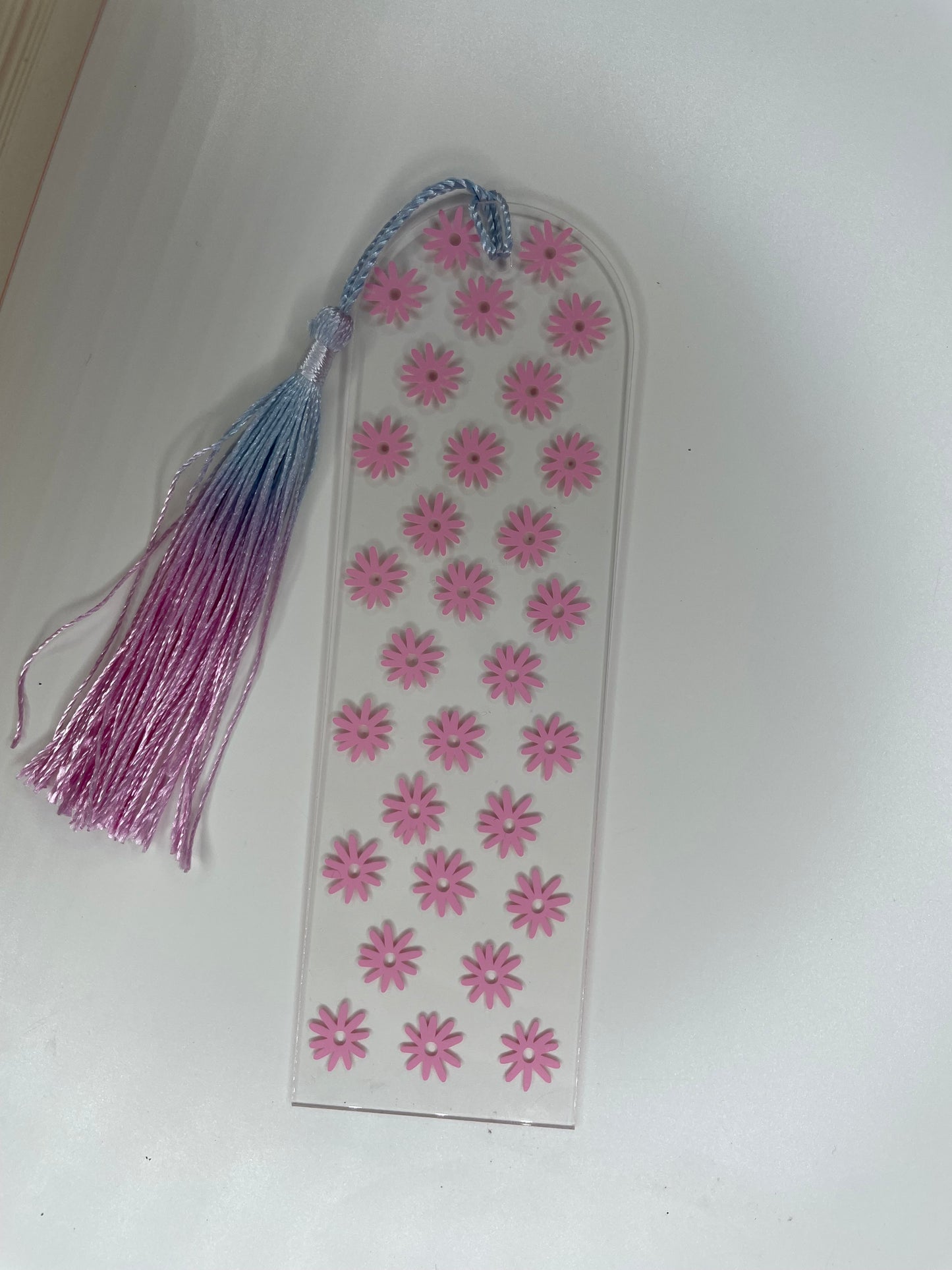 Cute pink flower bookmark