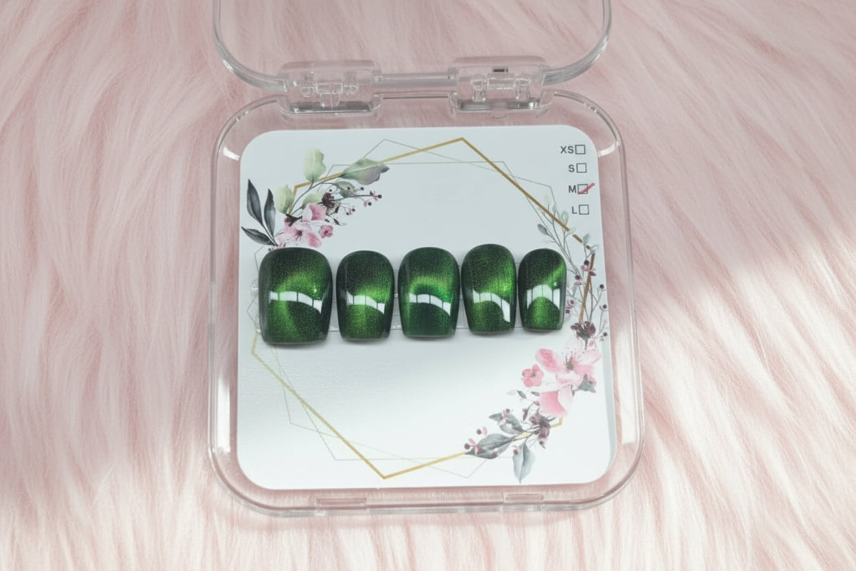 Square green cats eye