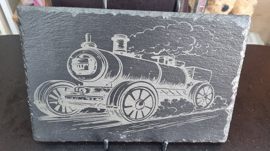 🚂 Classic Steam Locomotive Engraved Slate